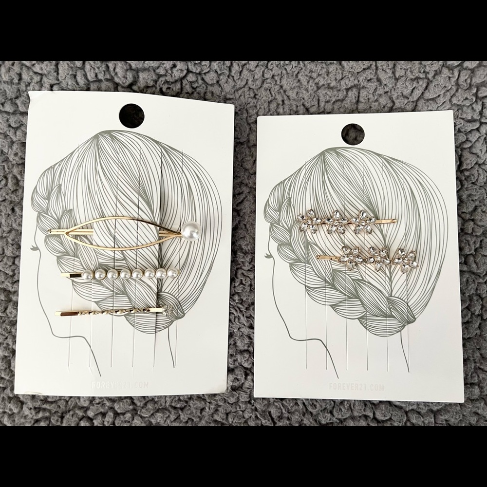 Pearl & flower hair pins